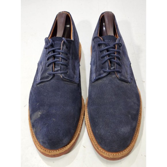 Walk Over Mens Lace Up Leather Suede Oxford Dress Shoes Blue Size 8 USA Made main image 9